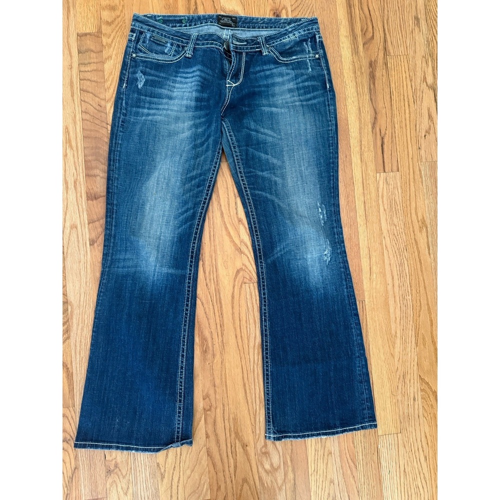 Vintage Rerock Express Barley Boot Cut Embroidered Low Rise Jeans 12R Y2K Grunge